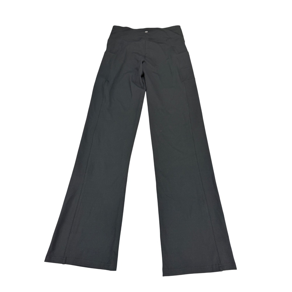 Marika Fit Womens Black High Waisted Wide Leg Yoga Pants Side Pockets XL MLP0454